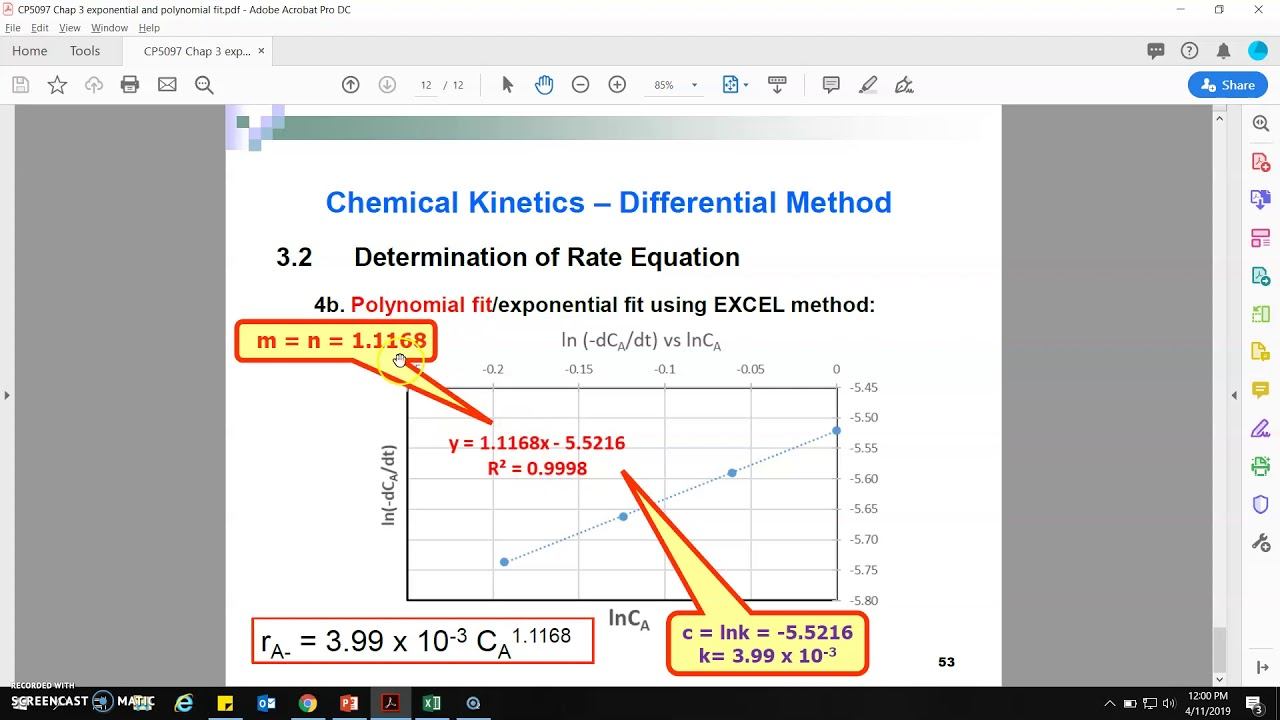 Exponential fit/Polynomial fit using EXCEL for DIFFERENTIAL method смотреть онлайн