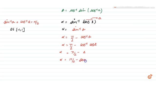 `alpha=sin^(- 1)(cos(sin^(- 1)x))` and `beta=cos^(-1)(sin(cos^(-1)x))` then `tanalphatanbeta` смотреть онлайн
