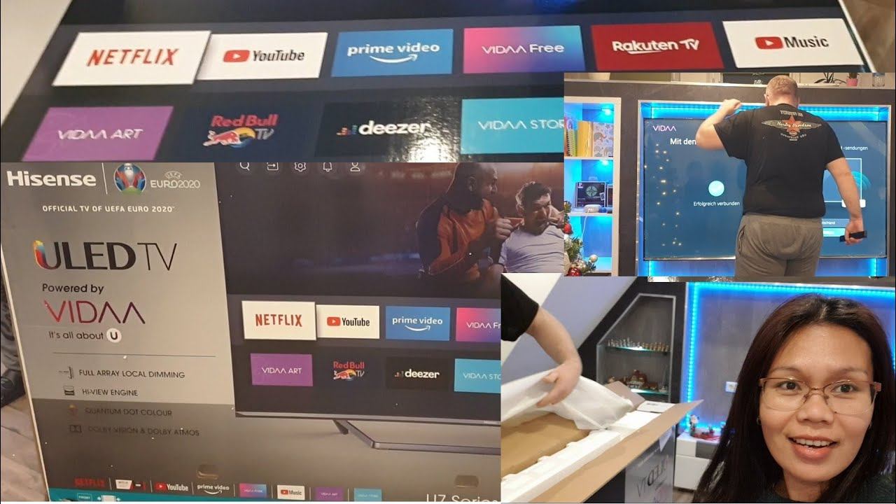 Unboxing new Hisense U7QF 65''TV +installation/set up смотреть онлайн