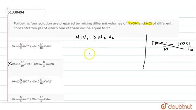 Following four solution are prepared by mixing different volumes of NaOH and HCI смотреть онлайн