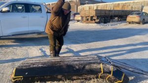 Сани-волокуши МАХ ЭКО 205 в мороз краш тест.