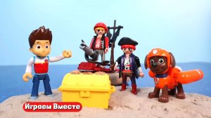 Мультик Щенячий Патруль ! Играем вместе в игрушки из мультфильма ! Супер приключения ПИРАТЫ !