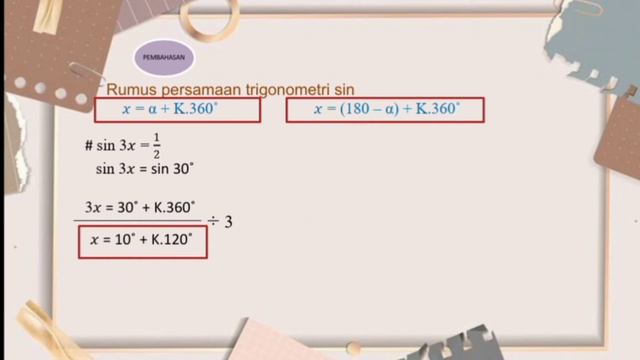 Himpunan penyelesaian dari Sin 3x= 1/2 untuk 0^0≤x≤360^0 __ #SalsabilaHK XIMIPA5_35_20 смотреть онлайн