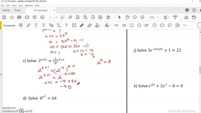 Openstax Precalculus Ch 4.6 Solve Exponential and Log equations # 1 смотреть онлайн
