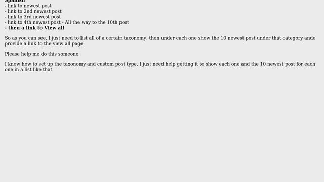Wordpress: Show 10 newest post for each value of a custom taxonomy смотреть онлайн
