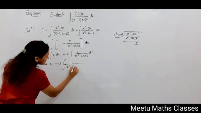 Integration || Evaluate ∫ [(x² - 3x)/( (x-1)(x-2) )] dx смотреть онлайн