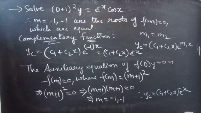 (D+1)^2 y=e^-x Cosx #HigherOrderLinearDifferentialEquation L882 смотреть онлайн