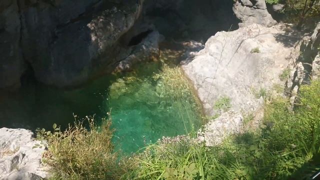 Waterfall of Zeus and Baths of Aphrodite in Enipeas Litochoro Gorge Greece Olympic Riviera смотреть онлайн