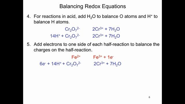 Redox 1- Balancing redox rxn смотреть онлайн