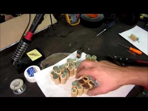 DeWalt Ni-Cd rechargeable battery pack rebuild with new cells.... смотреть онлайн