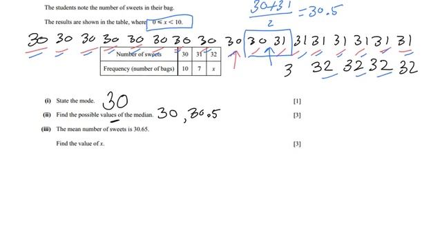 How to Find the Mode, Median and Median 1 - Past Exam Question - ExplainingMaths.com IGCSE Maths смотреть онлайн