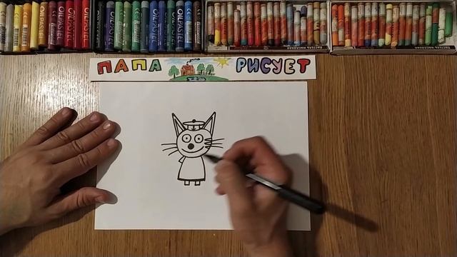 Рисуем Коржика из мультика ТРИ КОТА / Урок Рисования /How to draw a cat / Drawing Lesson смотреть онлайн