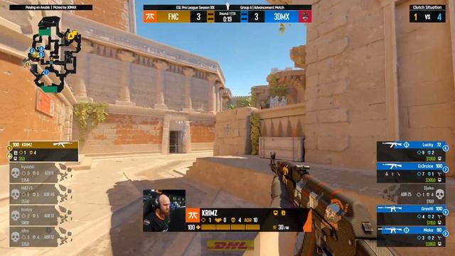 3DMAX vs. fnatic - Map 1 [Anubis] - ESL Pro League Season 19 - Group A смотреть онлайн