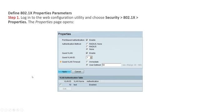 802 1X Properties Configuration on the 200 300 Series Managed Switches смотреть онлайн