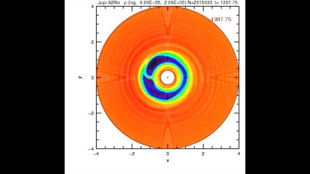 Planet-Disk Interaction and Orbital Migration. Movie 5. смотреть онлайн
