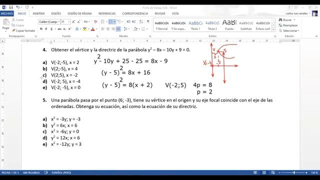 El Profe Carlitos - Geometría Analítica - La parábola смотреть онлайн