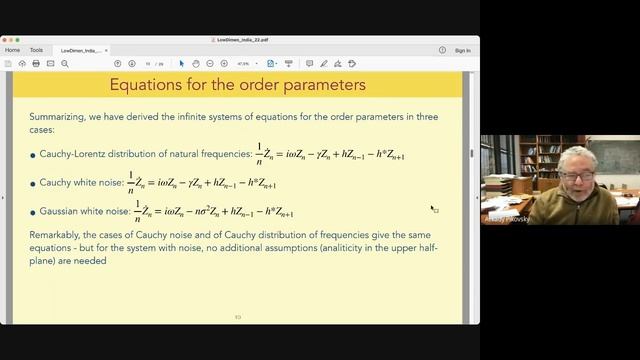 Lec.72-Dynamics of oscillator populations exact finite dimensional reduction-Prof. Arkady Pikovsky смотреть онлайн