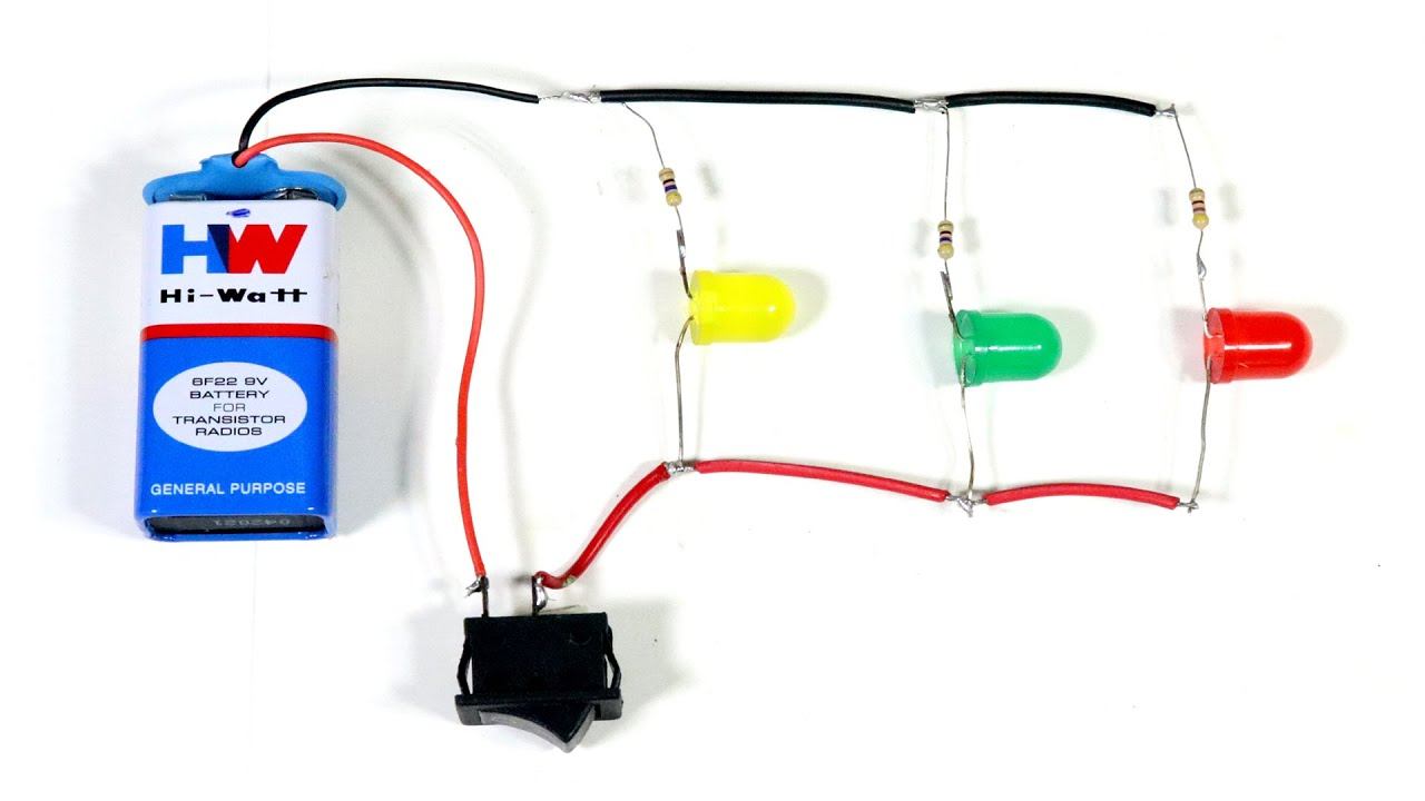 How to Connect Multiple LED's in Parallel with 9V Battery & Switch | DIY Simple Electric Circuit смотреть онлайн