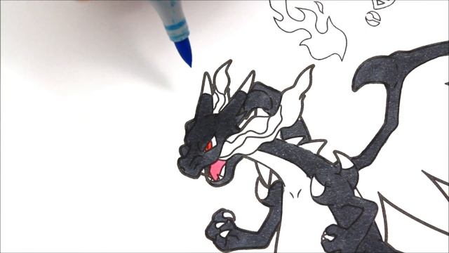 Pokemon Coloring Pages Mega Evolution Charizard x Colouring book fun смотреть онлайн