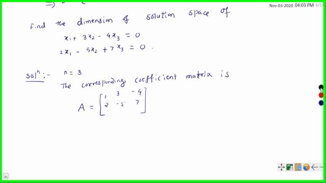 Dimension of Solution space of a homogeneous system AX=0 is n-rank of A- Proof and examples смотреть онлайн