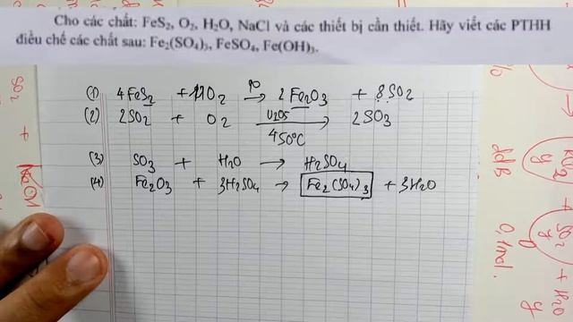 bỒI DUÕNG HỌC SINH GIỎI HOÁ 9 - bUỔI 2 - đIỀU CHẾ fE2(so4)3, fEso4, fE(oh)3 từ FeS2, H2O, NaCl, O2 смотреть онлайн