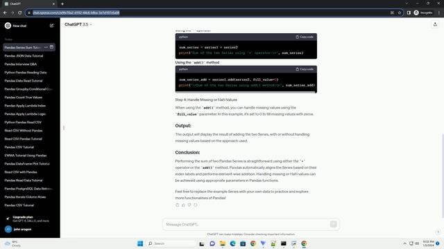 pandas sum of two series смотреть онлайн