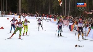 БИАТЛОН. КМ 2013-14. Рупольдинг (Германия). Женщины. Эстафета 4 x 6 км. (Спорт 1). 08.01.2014. 1080