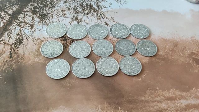 Цена серебряных монет 1/2 марки Германской Империи. смотреть онлайн