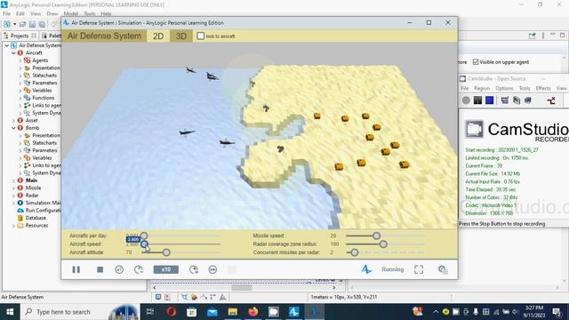 Air Defence System - AnyLogic Simulation смотреть онлайн