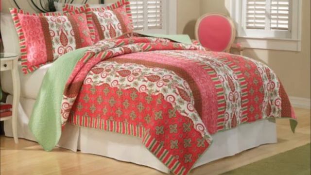 Lantana Lime Green and Hot Pink Floral Quilts Collection смотреть онлайн