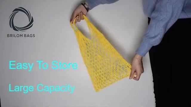 Handmade PP Fiber Net Shopping Bag Yellow смотреть онлайн