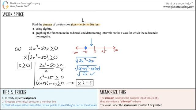 Find the Domain of the Function f(x) = sqrt(2x3 − 50x) Algebraically and Graphically смотреть онлайн