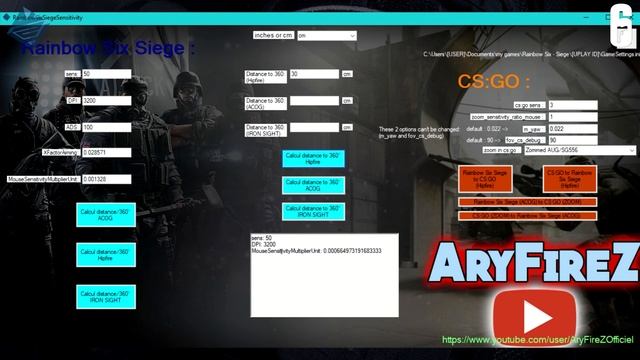 SENSITIVITY CALCULATOR CM & INCHES 360 ° - Rainbow Six Siege & CS:GO смотреть онлайн