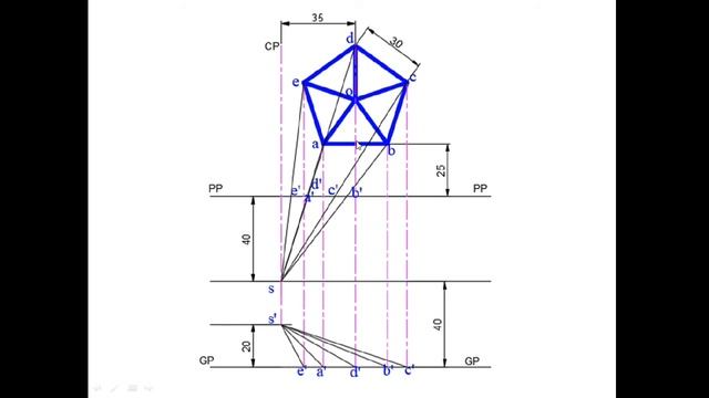 EG - UNIT 5 - PERSPECTIVE PROJECTION -PENTAGONAL PYRAMID смотреть онлайн