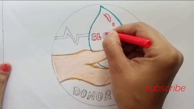 World Blood Donor Day Drawing 🌏🩸||blood donar day poster || simple Drawing смотреть онлайн