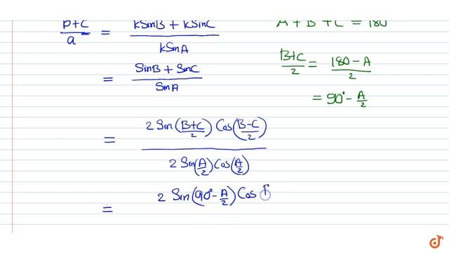 For any triangle ABC, prove that `(b+c)cos(B+C)/2=acos(B-C)/2`... смотреть онлайн