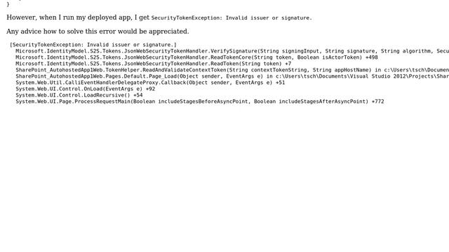 Sharepoint: Invalid issuer or signature error in autohosted app - SharePoint 2013 (2 Solutions!!) смотреть онлайн