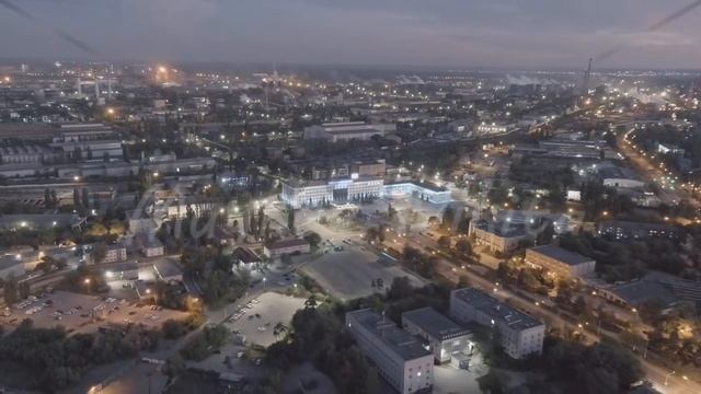 A-Log. Lipetsk, Russia. Iron and Steel Works. Left Bank District. Time after sunset. Night, Aerial смотреть онлайн