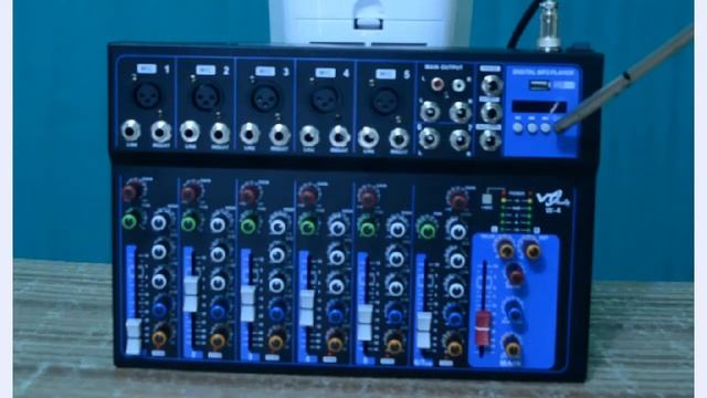 7 Channel Professional Audio Mixer, Audio Mixing Console with 48 volt Phantom Power Supply. смотреть онлайн