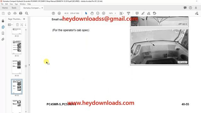 Komatsu PC45MR-5 PC55MR-5 Compact Hydraulic Excavator Shop Manual SEN06574-10 смотреть онлайн