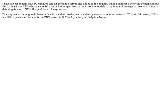 DevOps & SysAdmins: Outlook reports "no default gateway" on Lan Domain смотреть онлайн