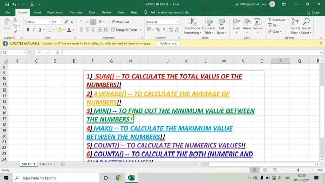 Basic In Excel. Sum. Average. Count. Min. Max. Counta. смотреть онлайн