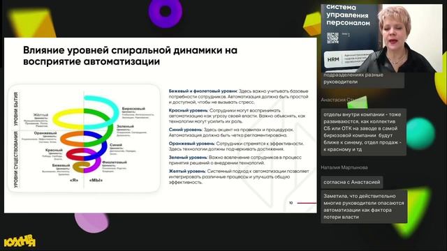 Вебинар на HR кухне: "Спиральная динамика и автоматизация HR" смотреть онлайн