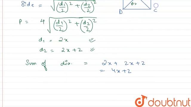 The diagonals of a rhombus differ by 2 units and its perimeter exceeds the sum of the diagonals ... смотреть онлайн