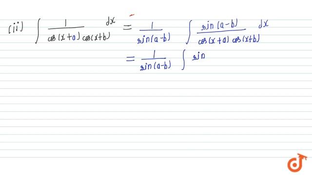 Evaluate: (i) `int(cos2x+x+1)/(x^2+sin2x+2x)\\ dx` (ii) `int1/(cos(x+a)cos(x+b))\\ dx` смотреть онлайн
