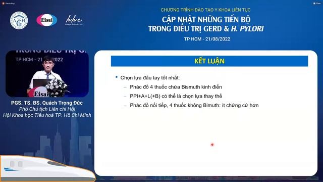 CẬP NHẬT NHỮNG TIẾN BỘ TRONG ĐIỀU TRỊ GERD VÀ H PYLORI 21 08 2022 смотреть онлайн