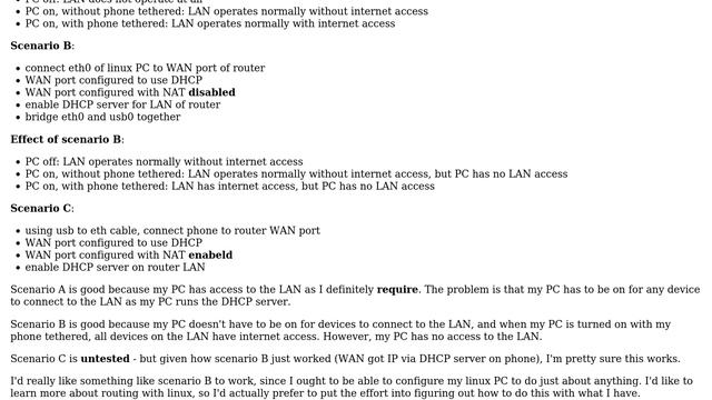 Use a tethered PC as a gateway to WAN while allowing the same PC access to the LAN смотреть онлайн