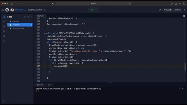 003 BFS for SSSPP in Java using Adjacency List смотреть онлайн