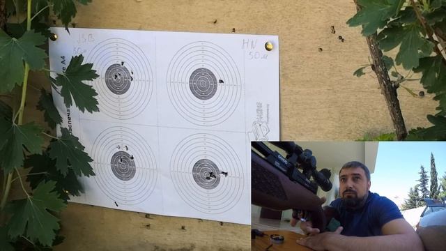 Gamo Coyote PCP 50 metr test. 4.5 mm JSB ; H&N ; GAMO. Tufeng udmaq shansi. смотреть онлайн