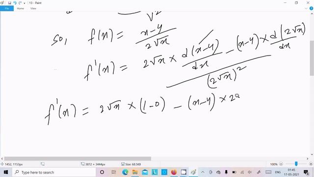 If f(x) = (x - 4)/2√x , Find dy/dx смотреть онлайн